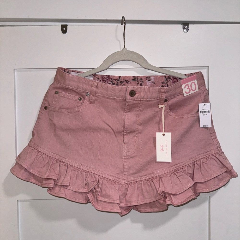 Gap X LoveShackFancy Denim Mini Skirt